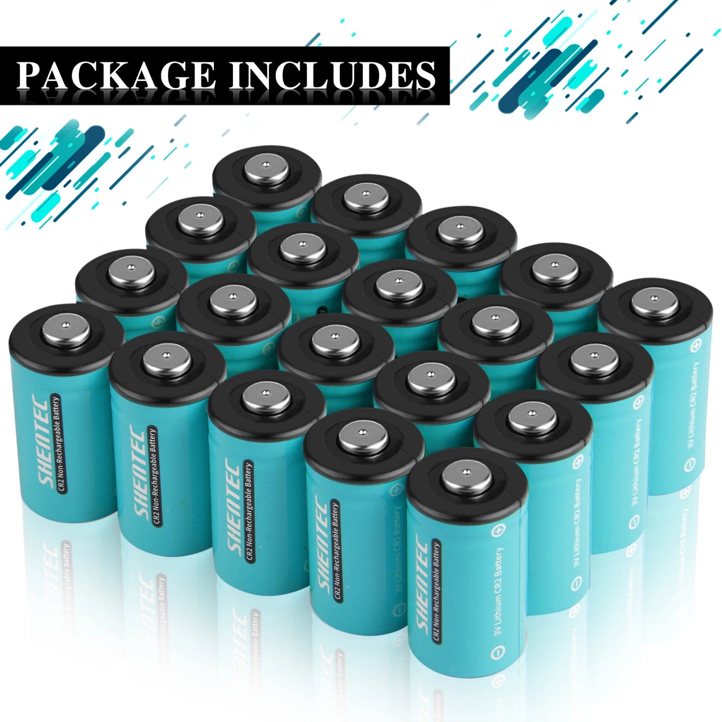 SHENTEC 20Pcs 1000mAh 3Volt CR-2 CR2 Lithium Battery For DR2R DLCR2 KCR2 CR17355