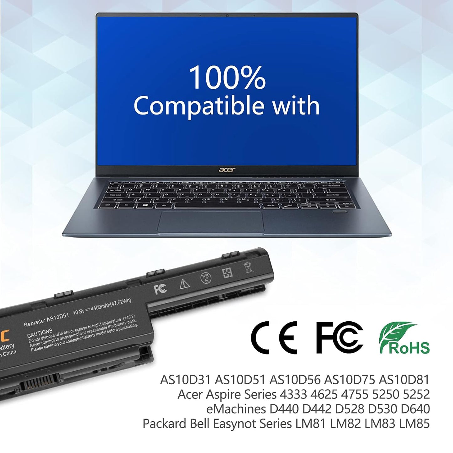 SHENTEC AS10D31 AS10D51 AS10D81 AS10D75 Battery for Acer Aspire