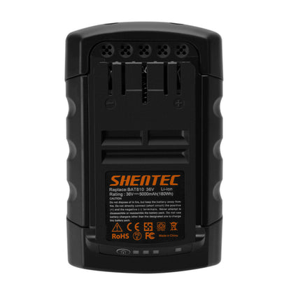 SHENTEC 2 X 5.0Ah 36V Li-ion Replacement Battery for Bosch BAT810 GSB GSR 36 V-Li GBH 36 VF-Li BAT818