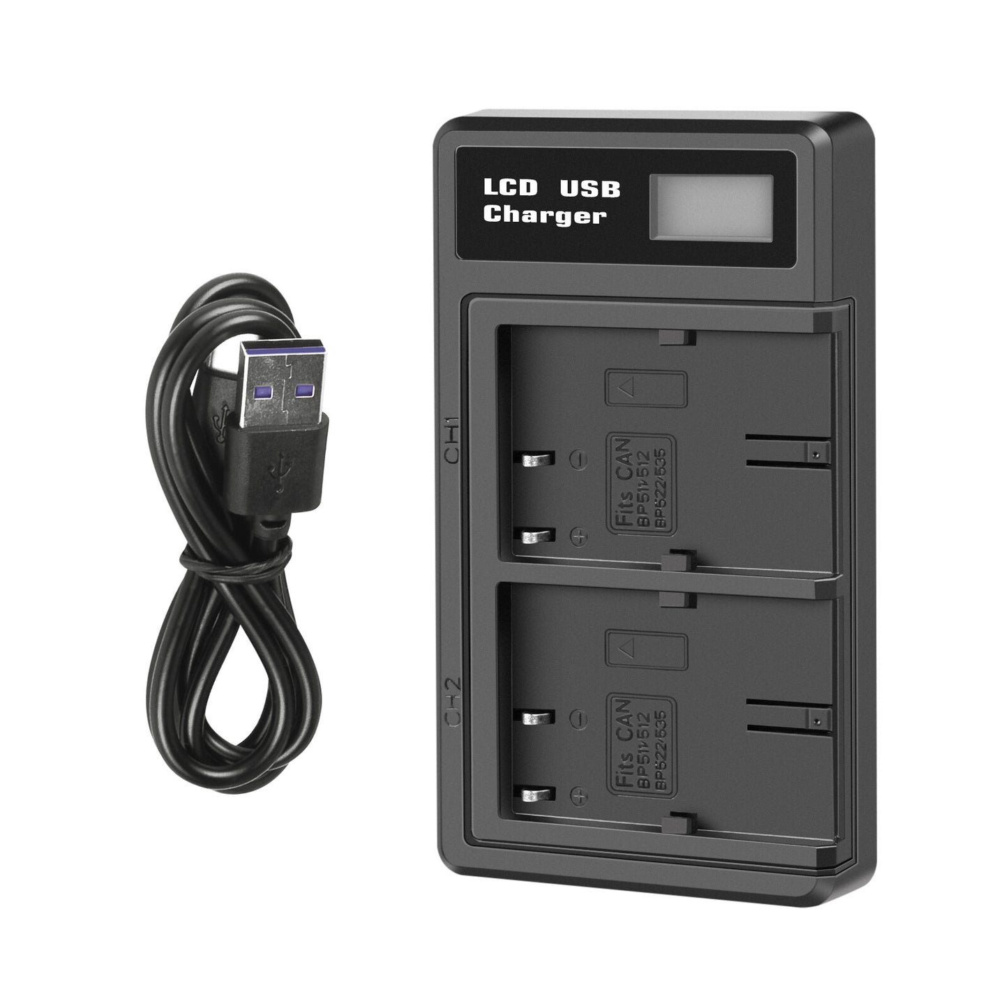 2x BP-511 Battery &LCD Dual Charger For Canon EOS 40D 50D BP-511A 300D 20D 30D