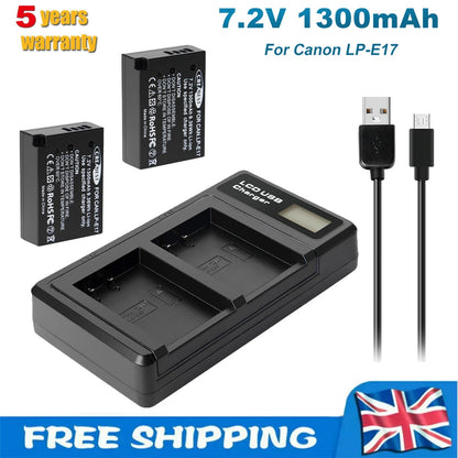 2x LP-E17 Battery+Charger For Canon M3 200D 250D 750D 850D 800D X8i X9 77D M6 M5 (Copy)