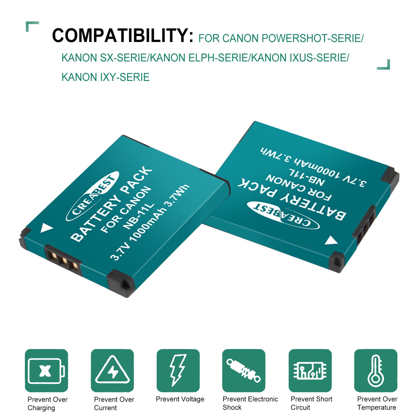 2x NB-11L/11LH Battery+Charger For Canon SX410 SX420 SX430 IS IXUS 180 185 190