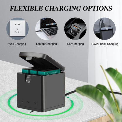 3x JH-GP13 Enduro Battery+Three Channel Charger Storage Box For GoPro Hero 13