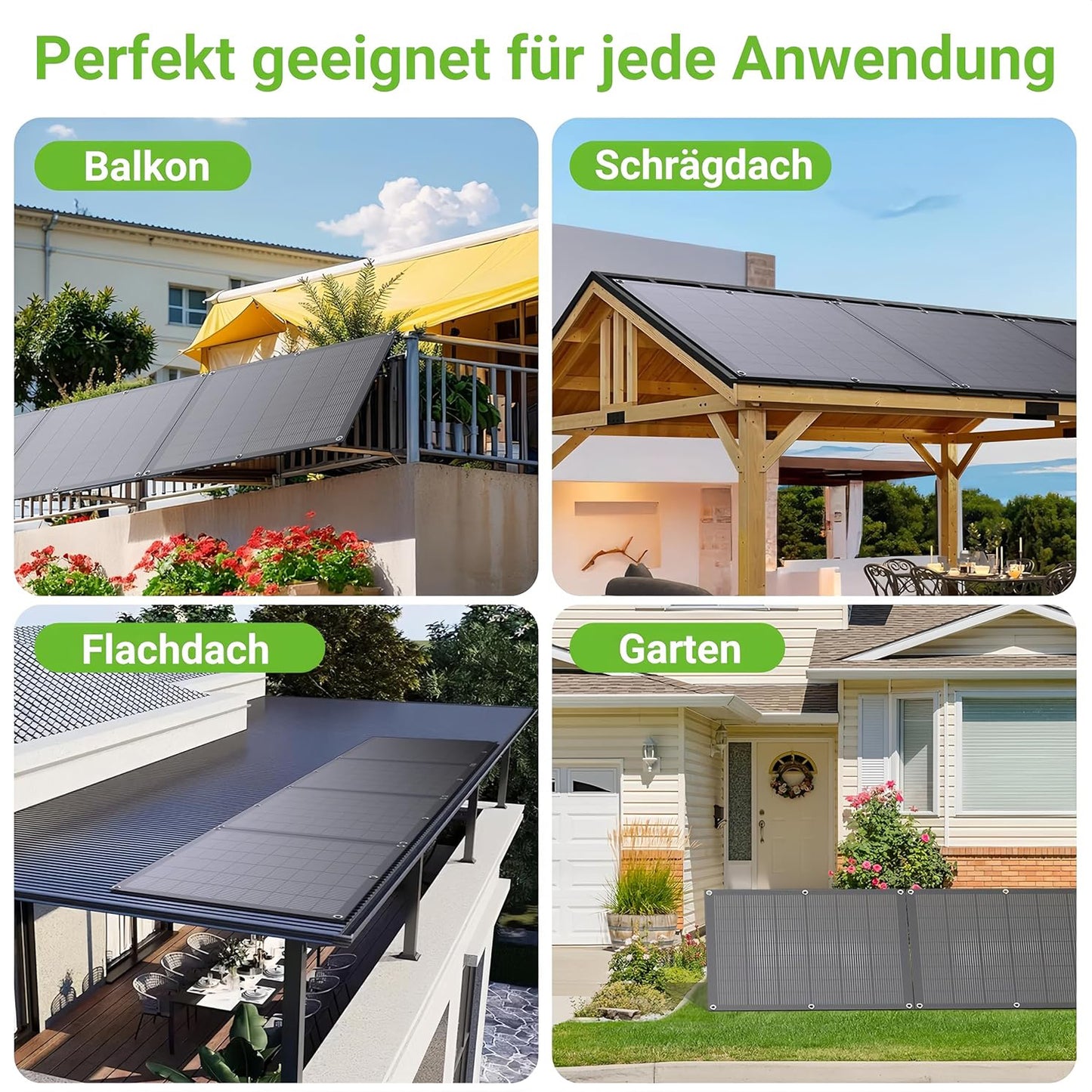 Balcony Power Station 800W Flexible Solar Kit With 4 x 200 W Solar Panel Flexible & Inverter 800 W, Plug and Play with 5 m AC Cable