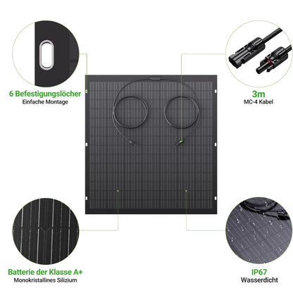 960W Flexible Solar Panel Kit, 4 x 240 W Flexible Solar Module, IP67, Solar Cell Photovoltaic Off Grid, for Motorhome, Car, Shed, Roof, Boat, Balcony