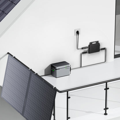 Balcony Power Station 800W Flexible Solar Kit With 4 x 200 W Solar Panel & Inverter 800W,1600W Smart Hub &1024WH Power Box