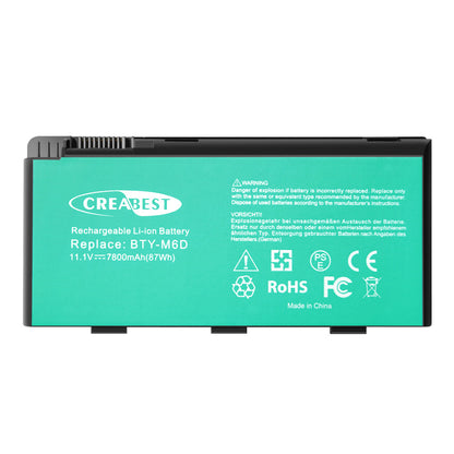 11.1V BTY-M6D 7.8Ah Battery For MSI GT70 GX660 GT660 GT660R GT660R GT680 GT683