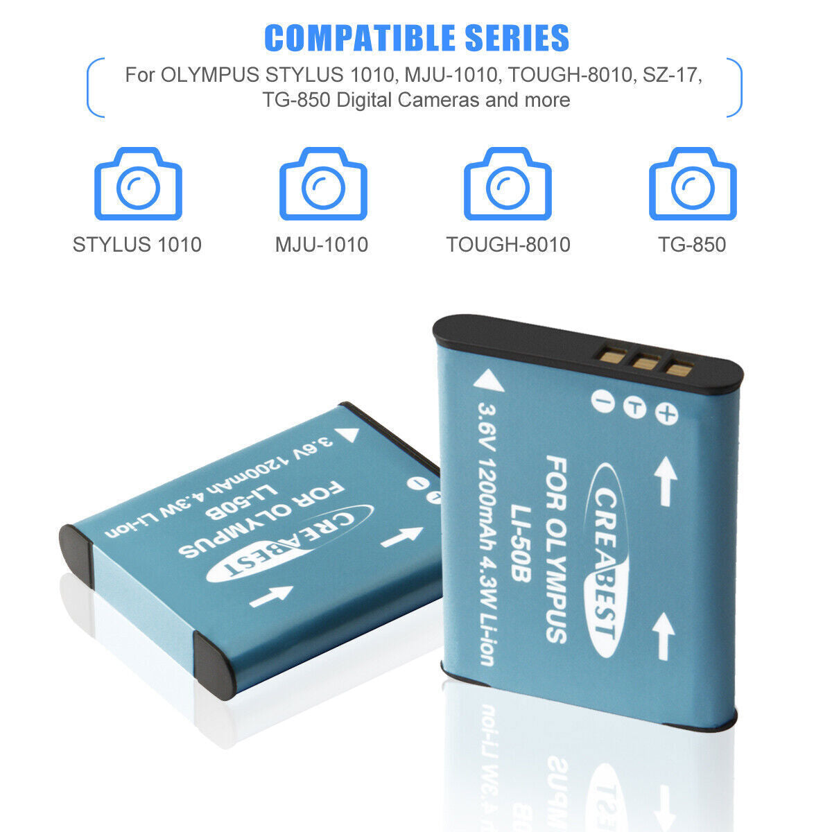 2x Li-50B Battery USB Charger For Olympus SZ-30 SZ-20 XZ-10 SP-800UZ SP-815UZ