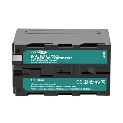 2x NP-F960 NP-F970 NP-F950 8.8Ah Battery + Dual Charger For Sony NP-F330 NP-F550 (Copy)