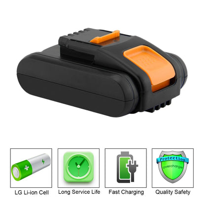 SHENTEC 3500mAh 20V Li-ion Battery for Worx WA3551.1 WG169 WX372 WX166 WX372 WX390