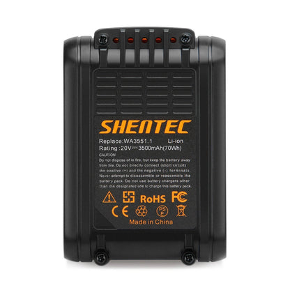 SHENTEC 3500mAh 20V Li-ion Battery for Worx WA3551.1 WG169 WX372 WX166 WX372 WX390